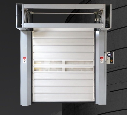 Painel de porta linear padrão de liga de alumínio Rolo rápido para cima e fechadura Porta de segurança espiral